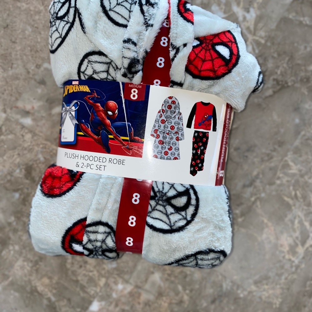Marvel’s Spider Man Boy’s 3-Piece Robe And Pj Set - Picture 3 of 3